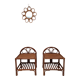 Paire de chevets rotin vintage