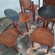 Set of 6 mid century Brutalist teak and steel dining chairs, 1960s