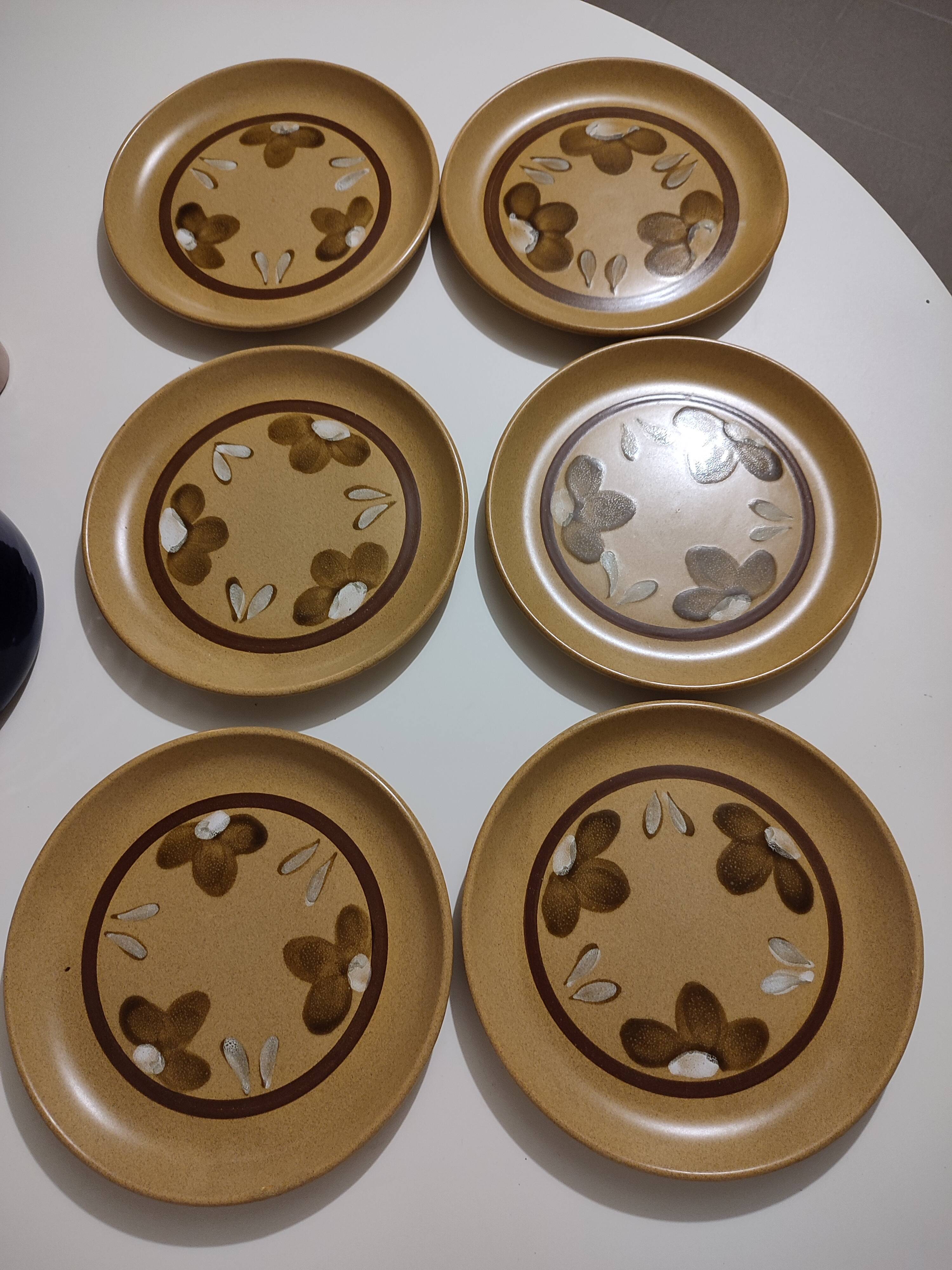Set of 6 plates house art Sarreguemines