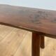 Rustic bench in solid elm, wabi-sabi style, mid-20th century.