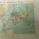 Planisphère mappemonde Taride vintage 1976