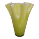 Fasoletto handkerchief vase in green opaline