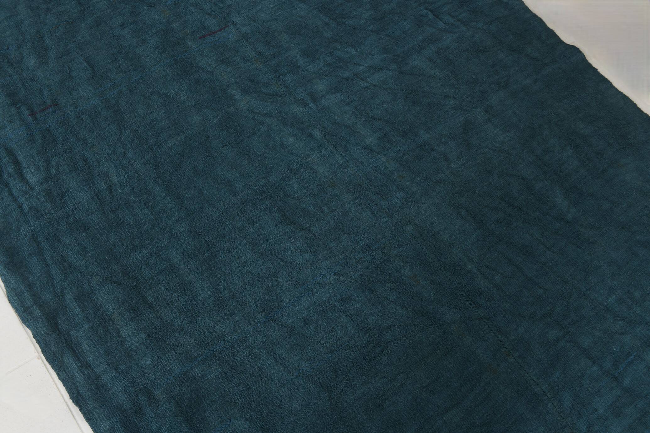 5x8 Midnight Blue Anatolian Turkish Kilim Rug, 157x230 Cm