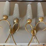 Paire d'appliques en laiton