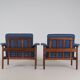 Ensemble rare de chaises Wiki danoises par Illum Wikkelso pour Koefoeds Mobelfabrik.
