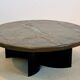 Brutalist Paul Kingma One-Off Slate, Ceramic and Brass Artwork Coffee Table, Signed