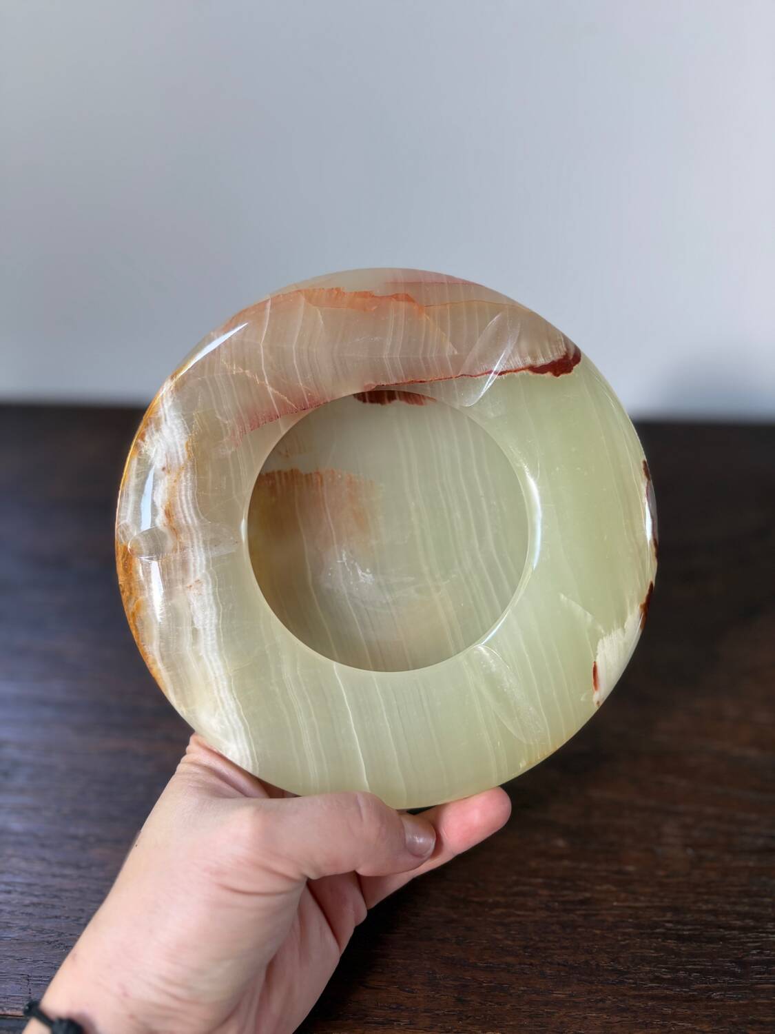 Vintage onyx ashtray natural stone