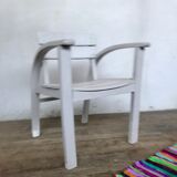 Vintage white children's chair - light grey 1950