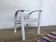 Vintage white children's chair - light grey 1950