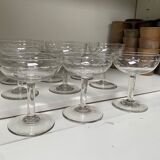Set of 9 engraved champagne glasses