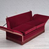 1970s, Danish "Spanish" sofa, original condition, furniture velour, ash wood legs.