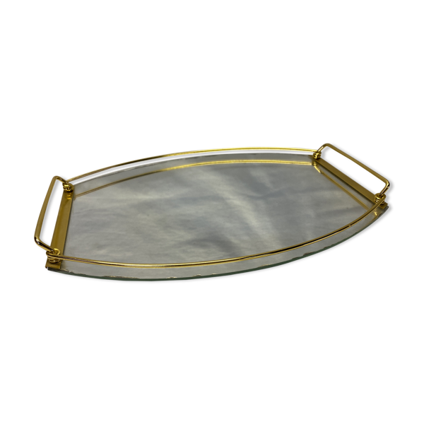 Plateau doré art déco