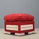 Vintage pouf in fabric and faux marble, Italy, 1950s-1960s.