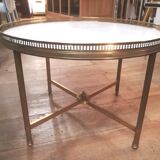 Jansen home coffee table in brass and marble