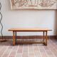 Rustic patinated solid pine coffee table.