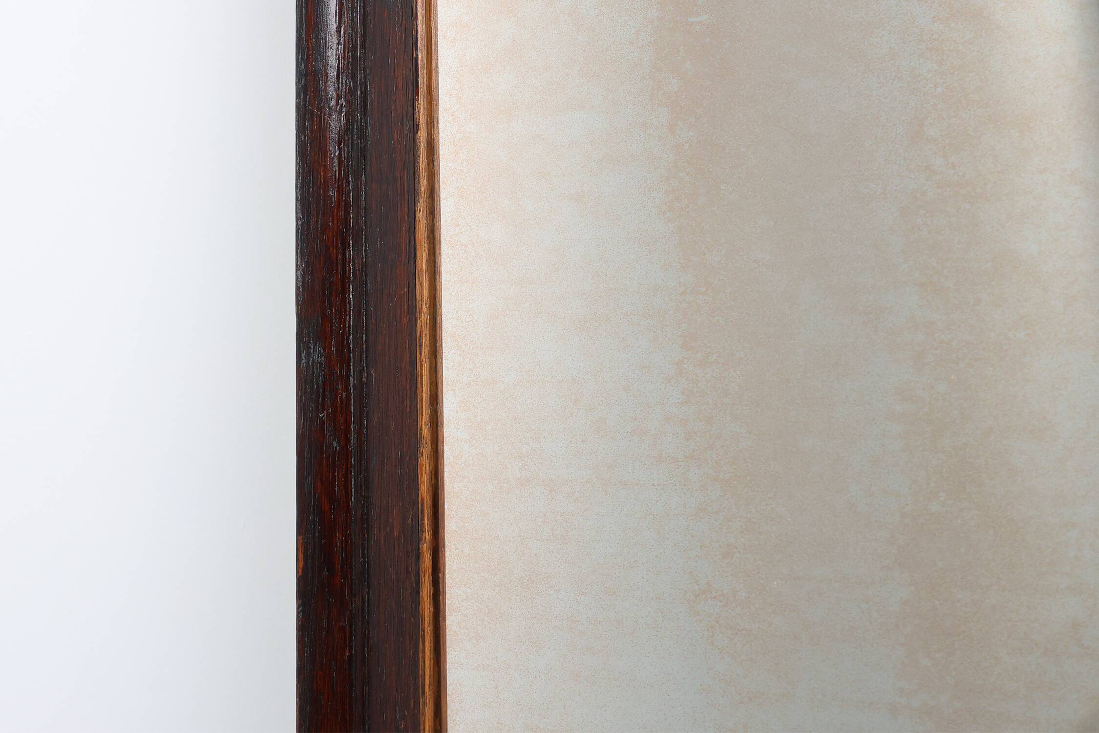 Miroir belge Art Déco en bois avec verre vieilli, vers 1930