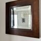 Bevelled mercury mirror with a wooden frame