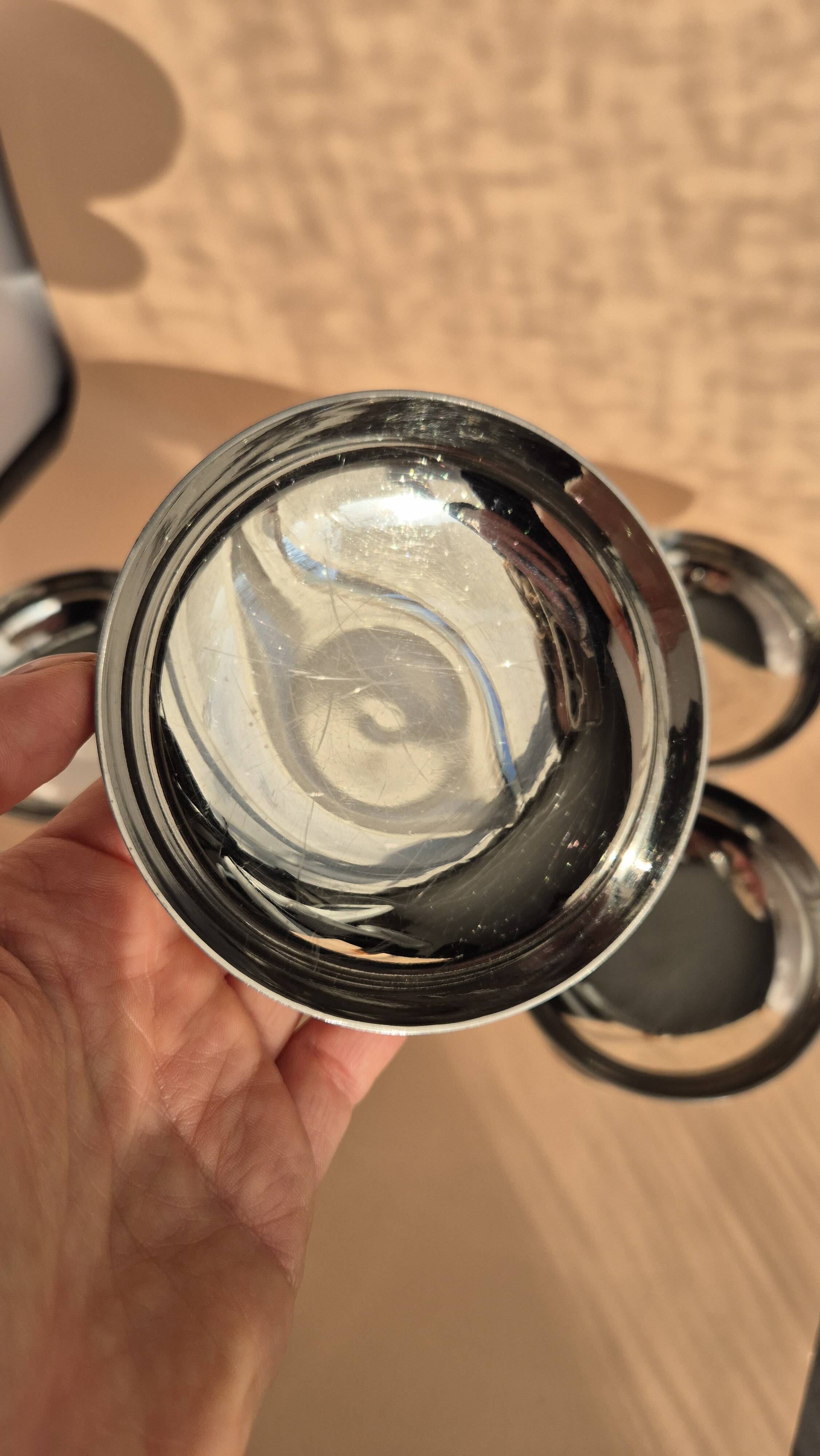 Set of 6 vintage Jean Couzon cups – 70s – 18/10 stainless steel