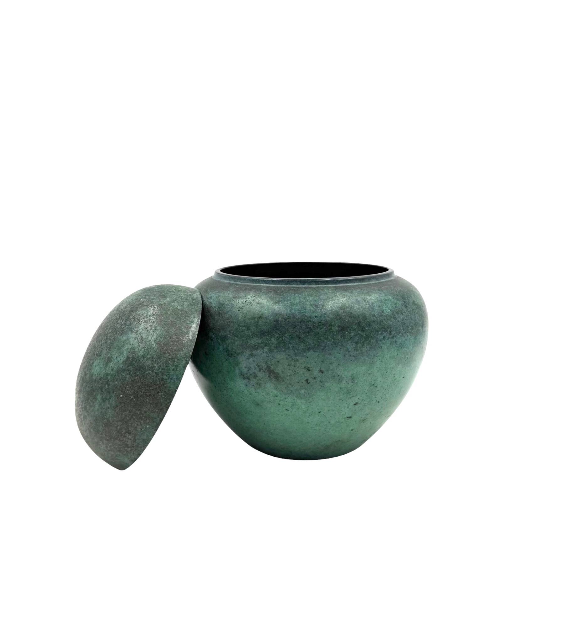 Art Deco green vase / potiche Ikora series, Paul Haustein, WMF Germany ca.