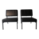 2 faux leather armchairs