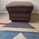 Vintage ottoman / pouffe in chestnut brown leather