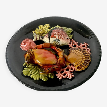 Assiette barbotine poisson