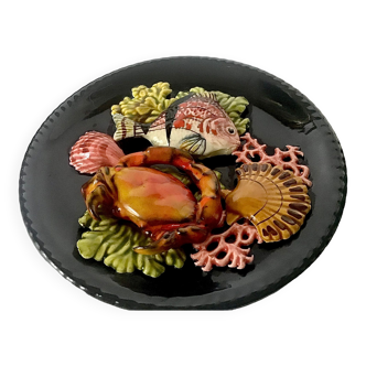 Assiette barbotine poisson