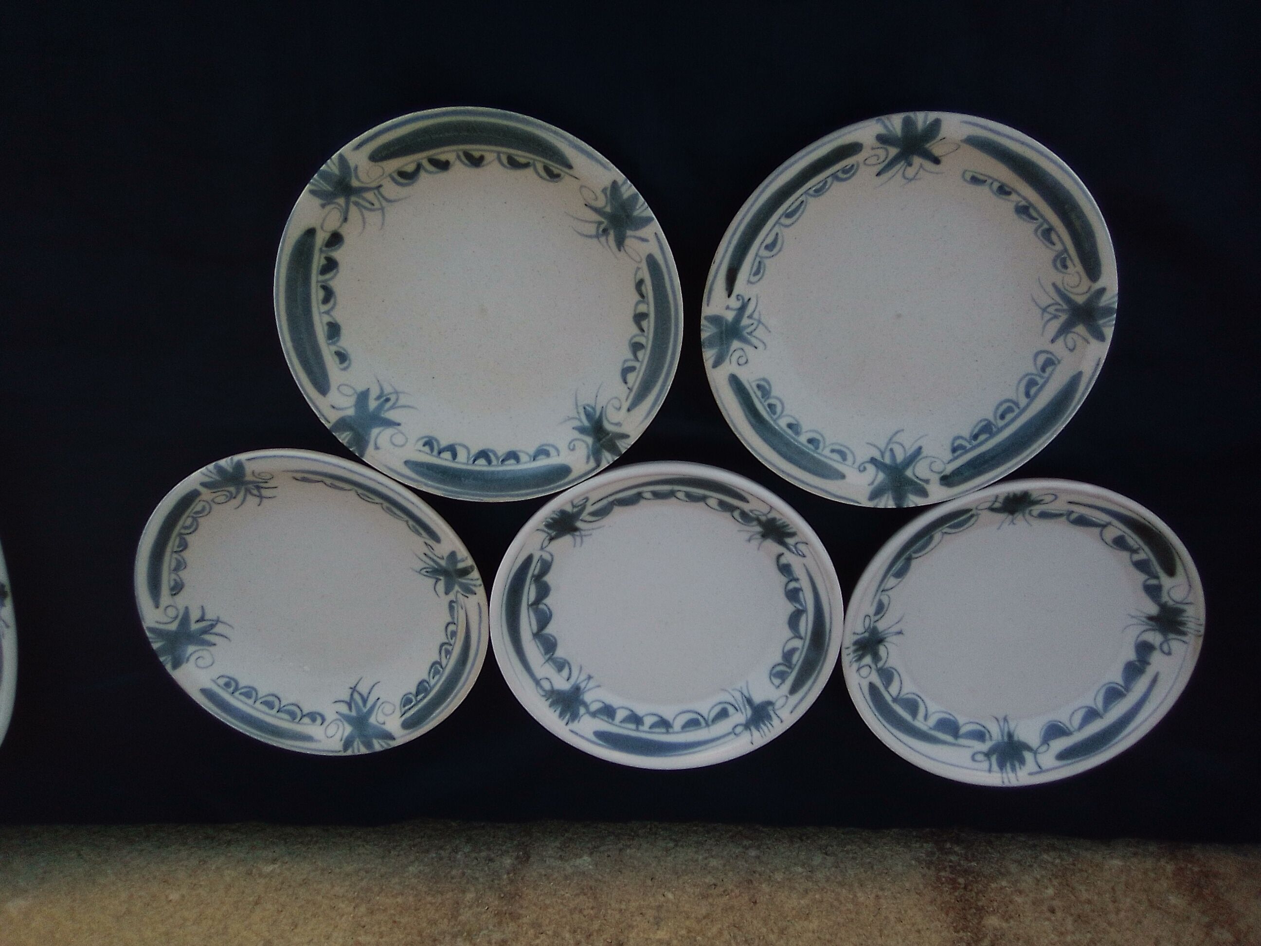 5 small plates in Quimper Keraluc earthenware diam 16 cm