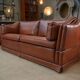 Maison Jansen leather sofa, France, 1970s