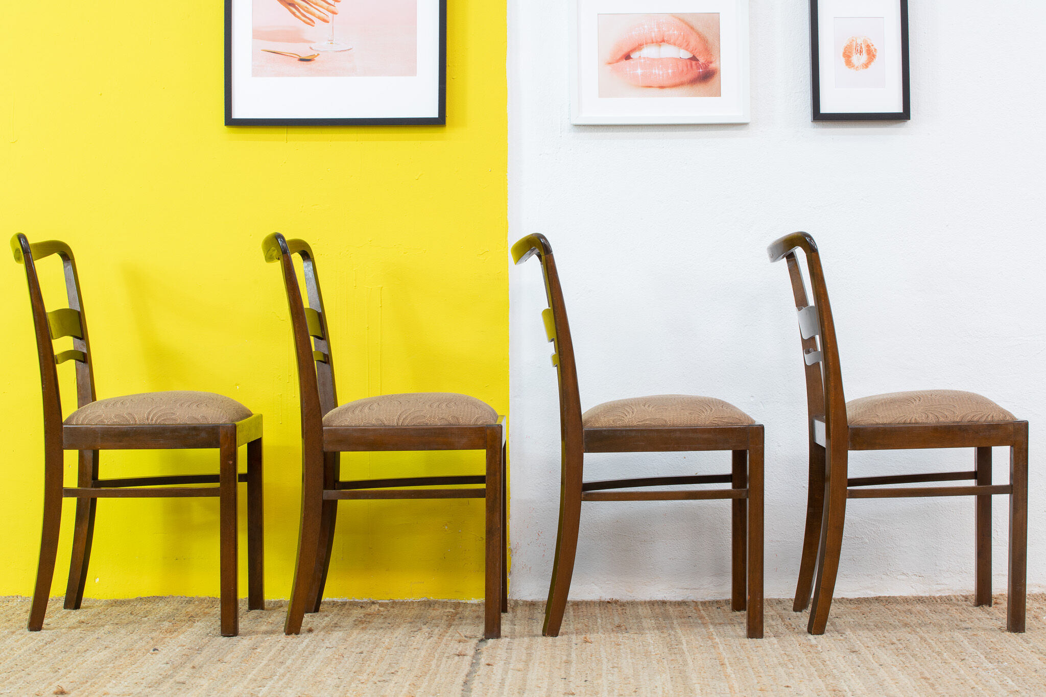 Série de 4 chaises scandinaves vintage