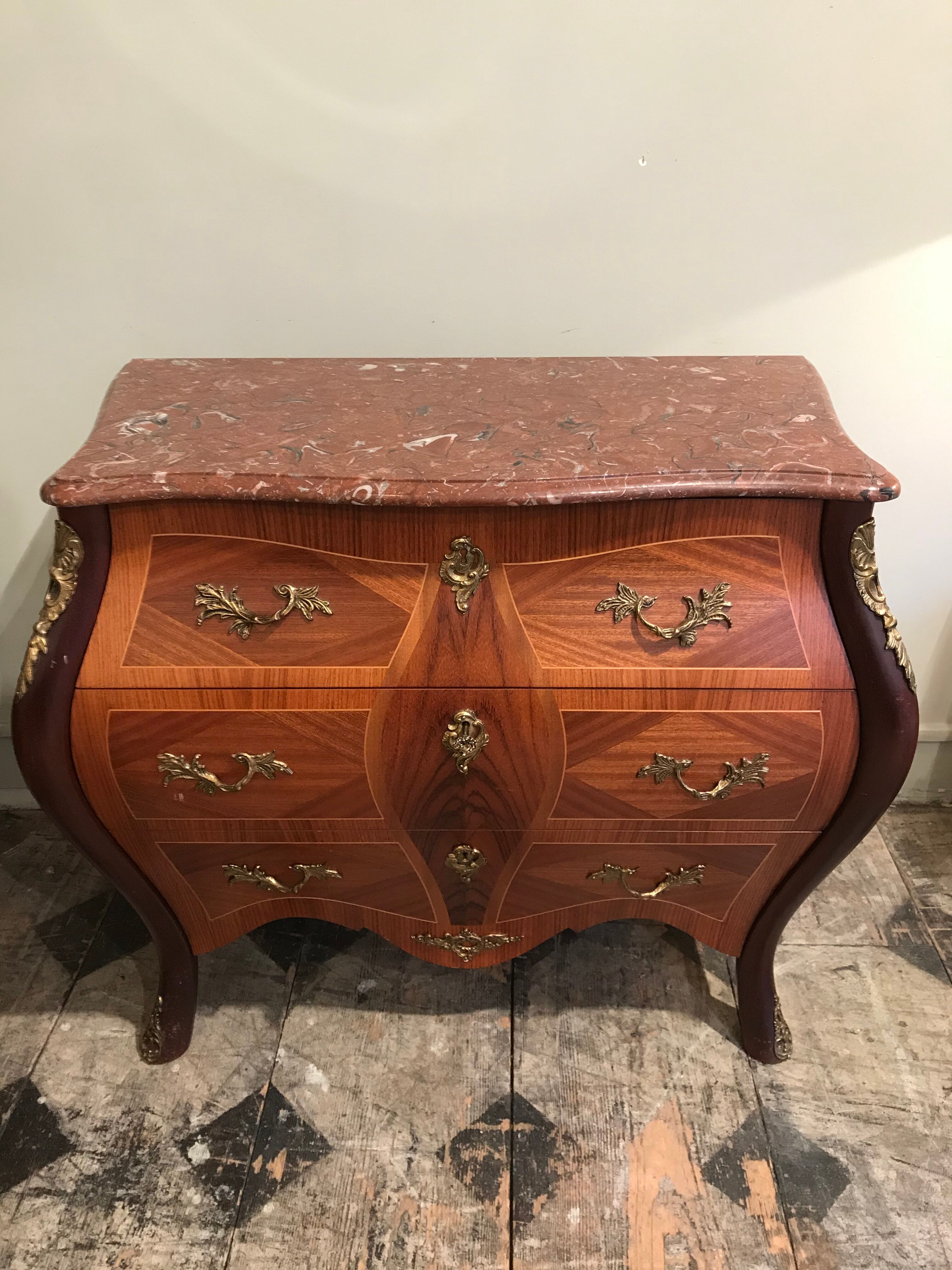 3-drawer neo-baroque commodus circa 1960 (pair available)