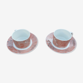 2 cups with Villeroy & Boch saucers, siena model.