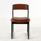 Set of 4 vintage wood and skai sled chairs
