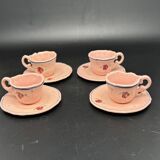Pink ceramic dinner service with small flower patterns – 1224b7