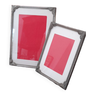Lot of 2 small silver metal frames from the 1920s/1930s