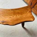 Brutalist wooden bench