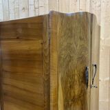 1950s English walnut bedroom wardrobe
