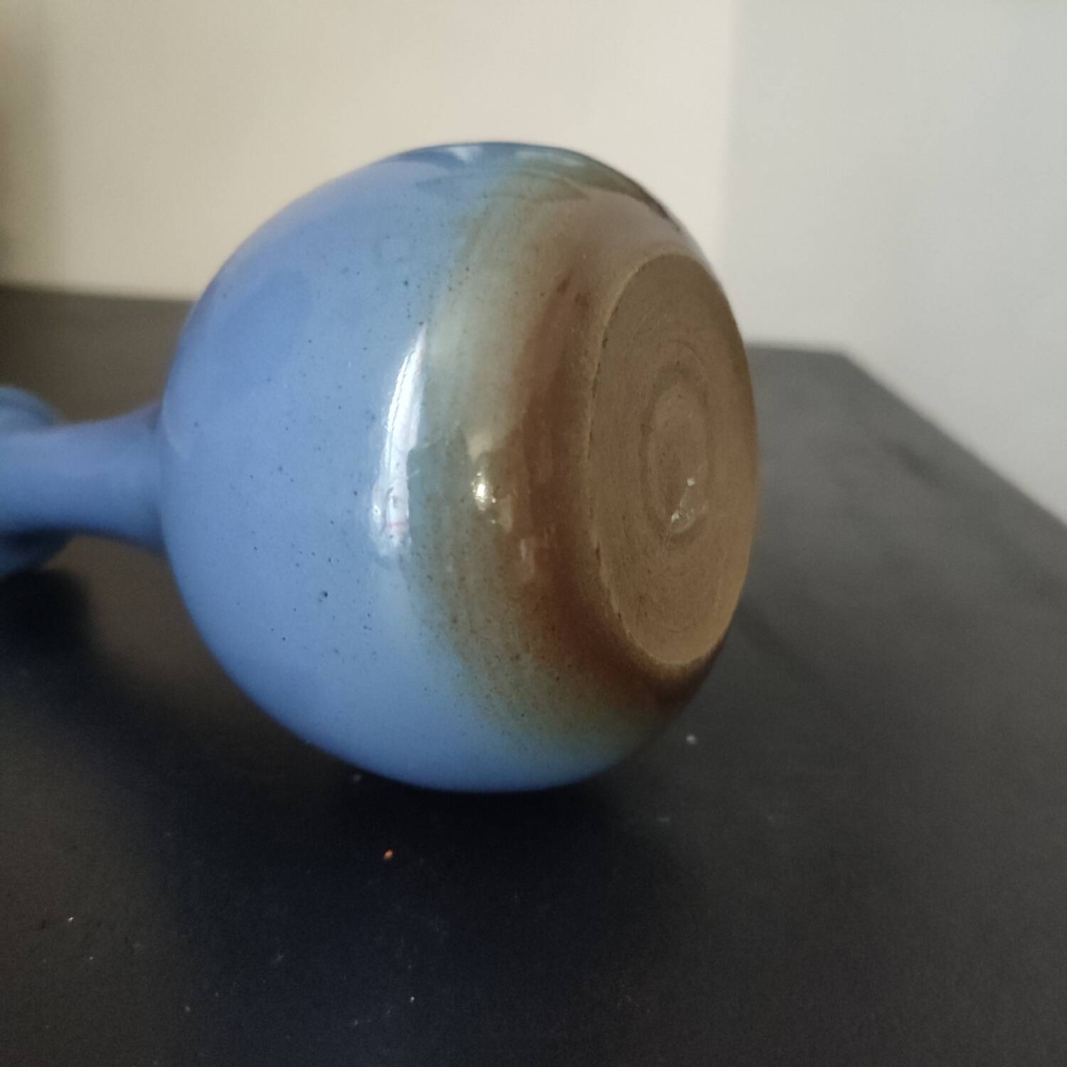 Blue ceramic soliflore vase