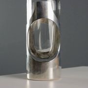 Vintage silvered glass vase by James Rivière, Italy, 1970s.
