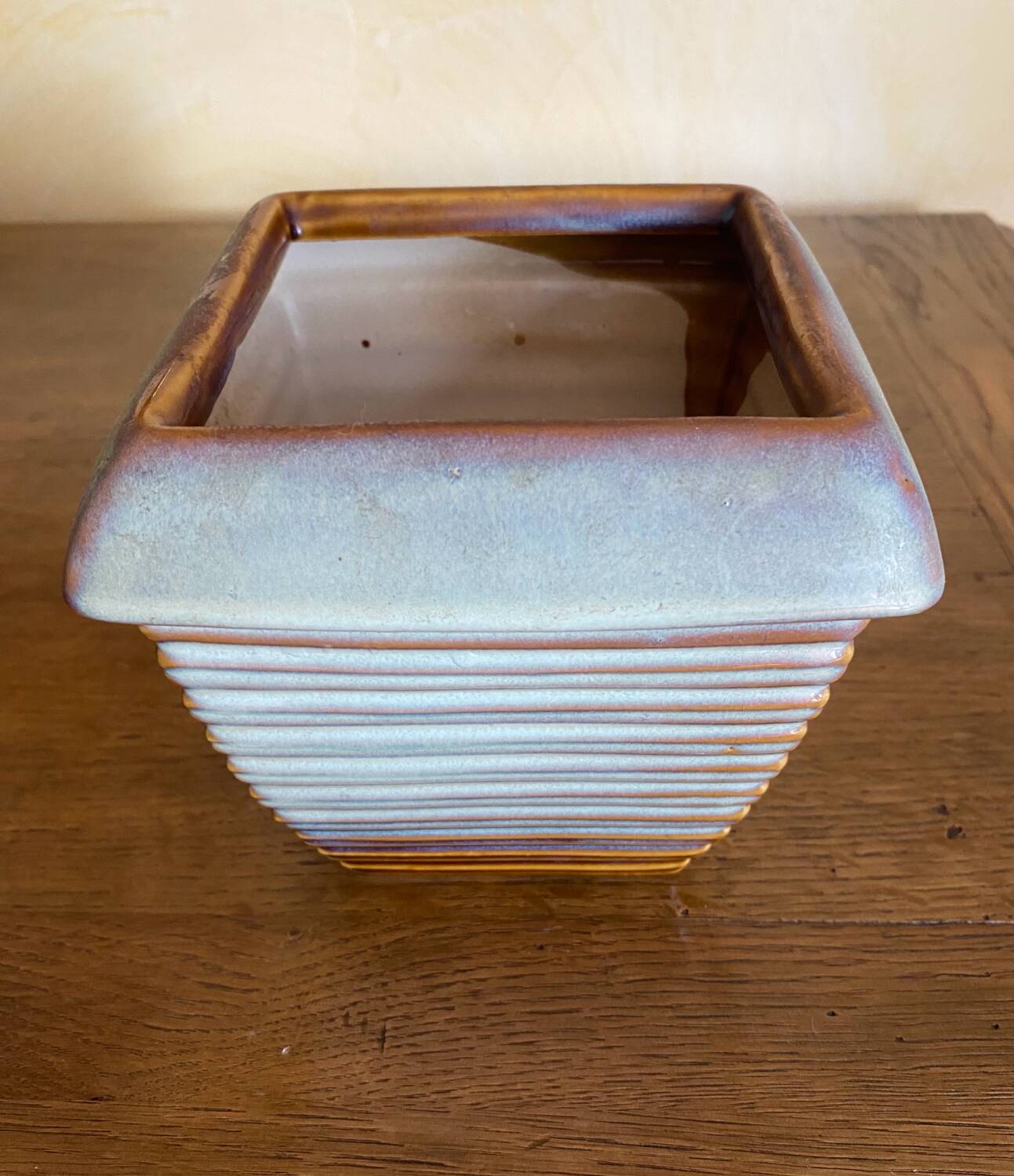 Vase en grès émaillé signé SF