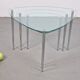 Triangular Nesting Tables in Glass and Metal, 1970s, Set of 3