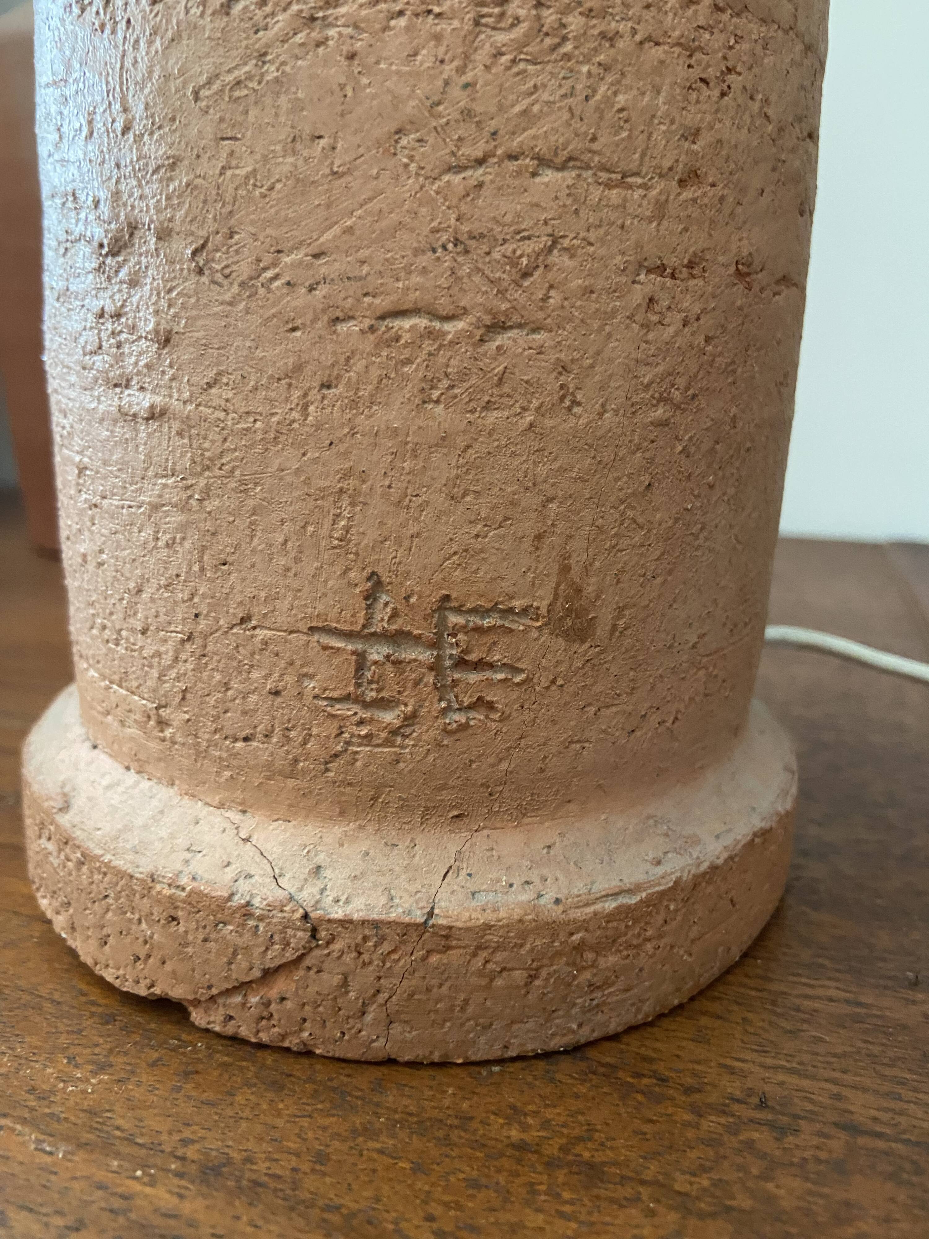 Terracotta lamp from the 60s and 70s