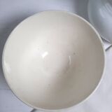 Vintage ironstone bowl from the Badonviller factory in cream and blue.