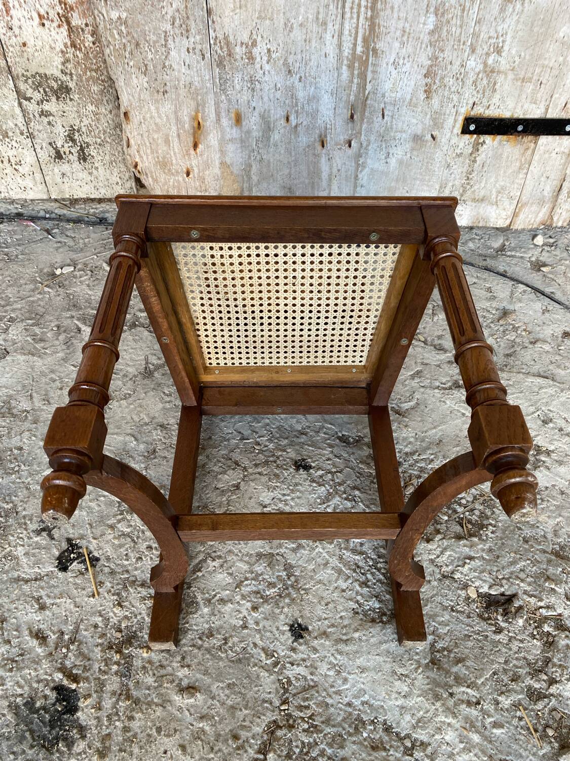 Chaise ancienne neo renaissance chêne + assise + dossier cannées vintage