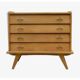 Commode vintage bois clair doré pieds compas