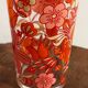 Superb vintage glass with orange floral print