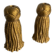 Pair of golden knot candlesticks in plaster, Spain, 1980