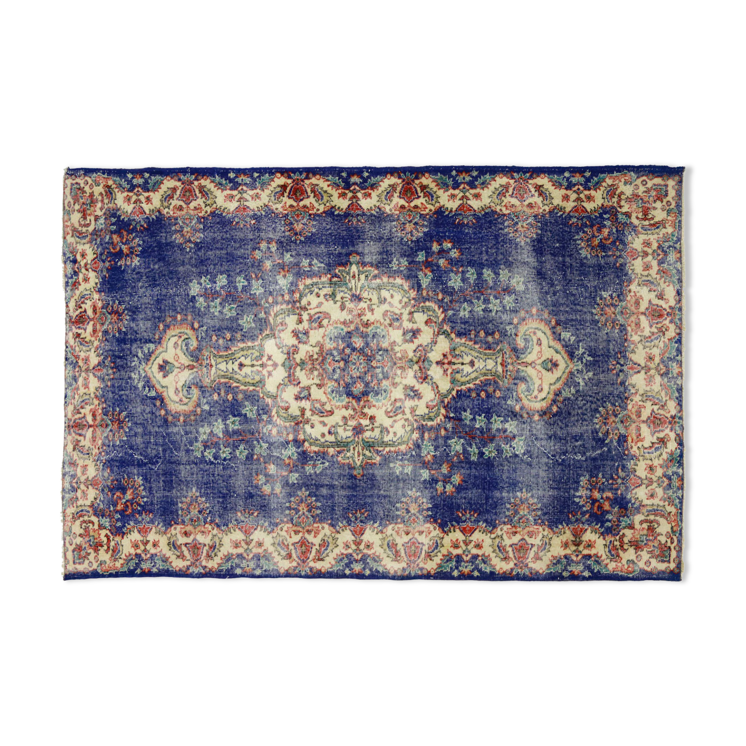 Anatolian handmade vintage rug 262 cm x 172 cm