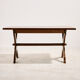 Brutalist oak dining set, set of 7.