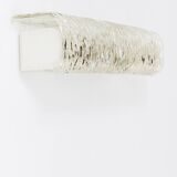 Wall-mounted mirror sconce by J.T. Kalmar, brass and textured glass, Austria, 1950s.